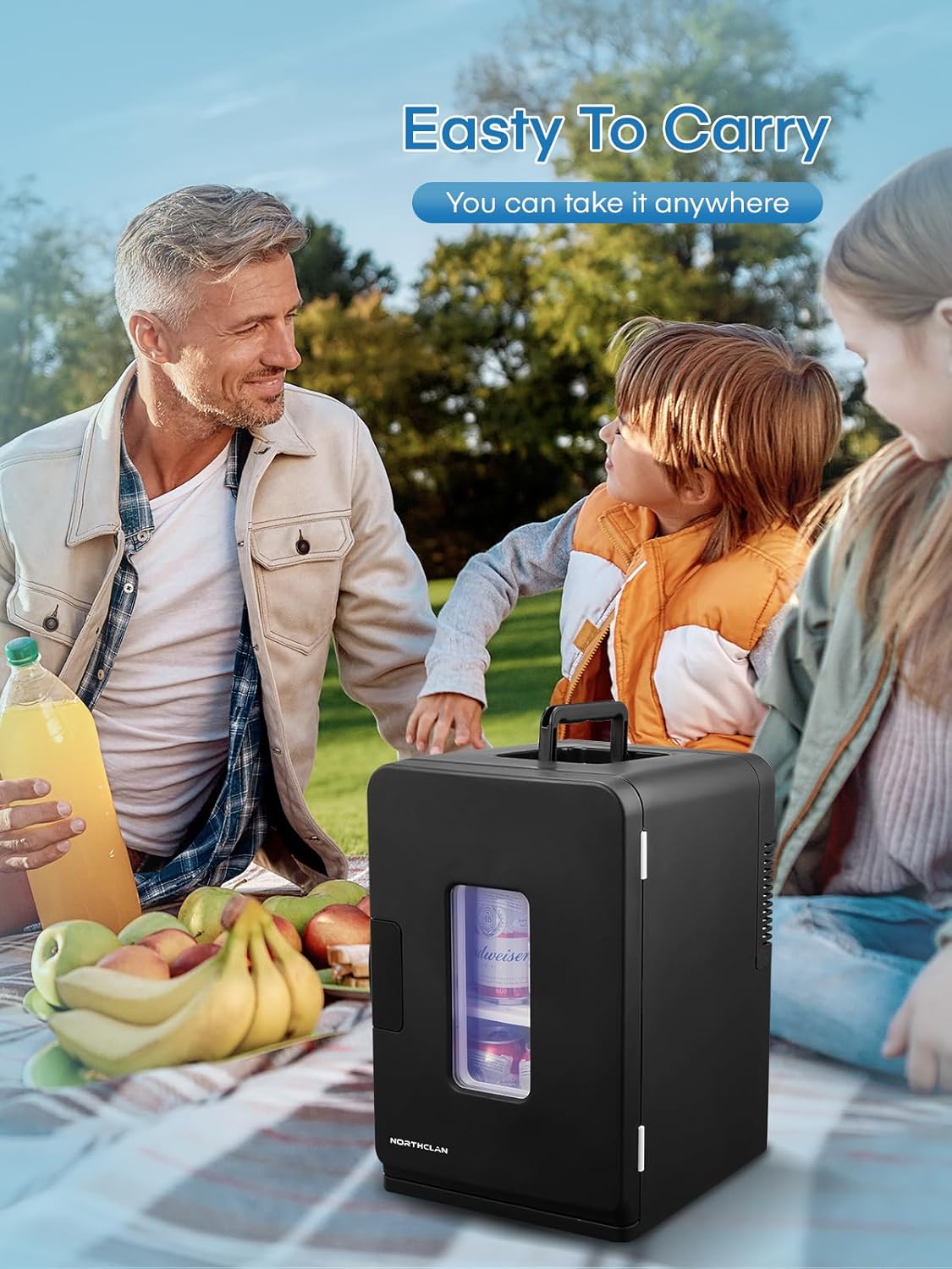 Northclan - Mini Frigo 15L - compact, silencieux, chaud/froid, 21 canettes