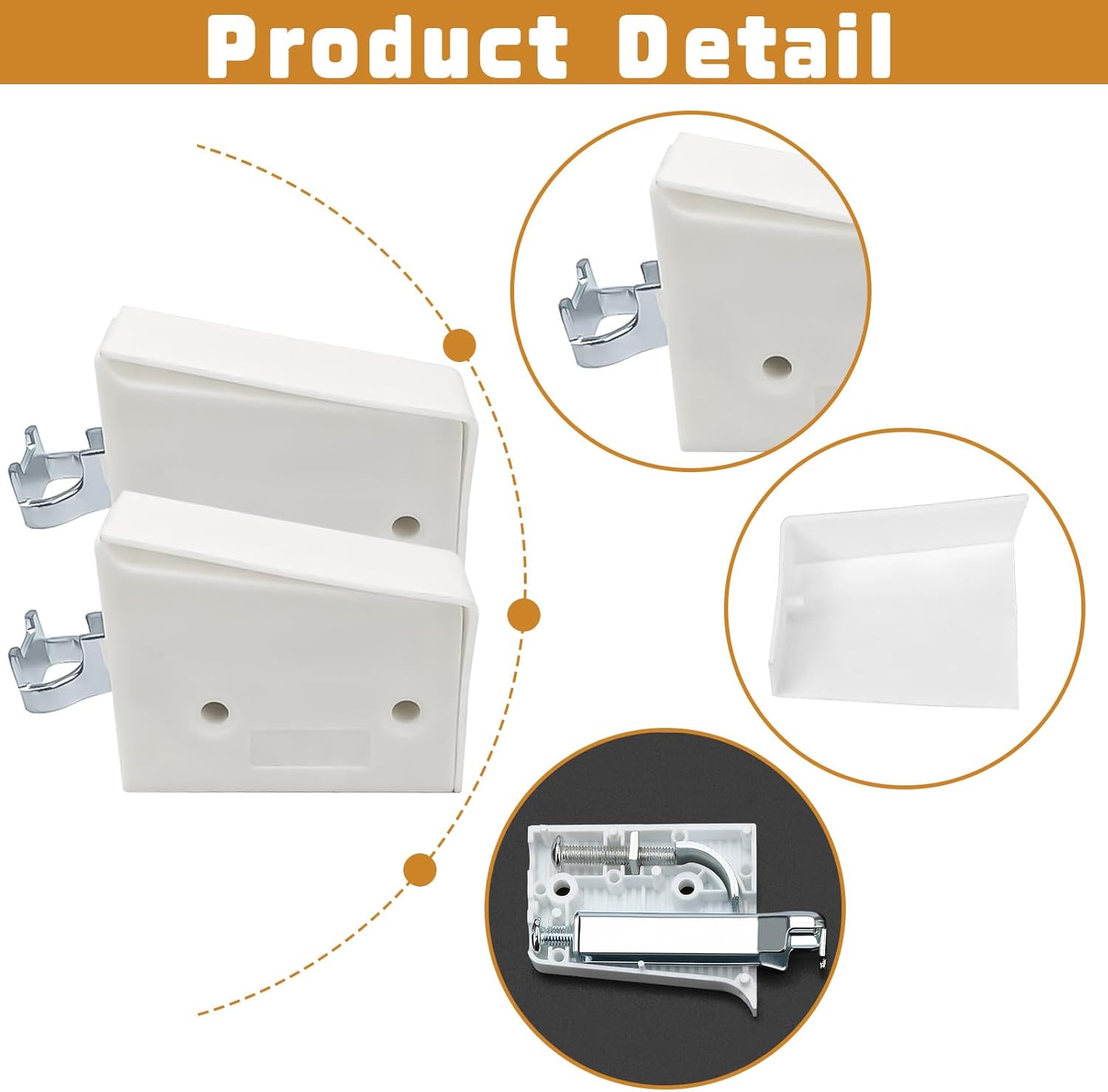 YOUNGSAY - série 8 pièces - réglables, charge 150kg, blanc, rail support