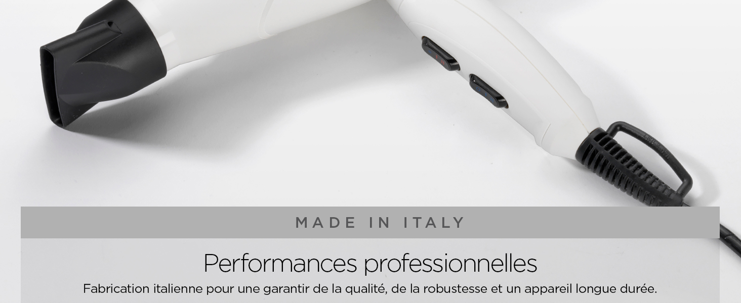 BaByliss, Sèche-cheveux Speed Pro 2000, 6704WE, séchage rapide, fabriqué en Italie, fonction ionique