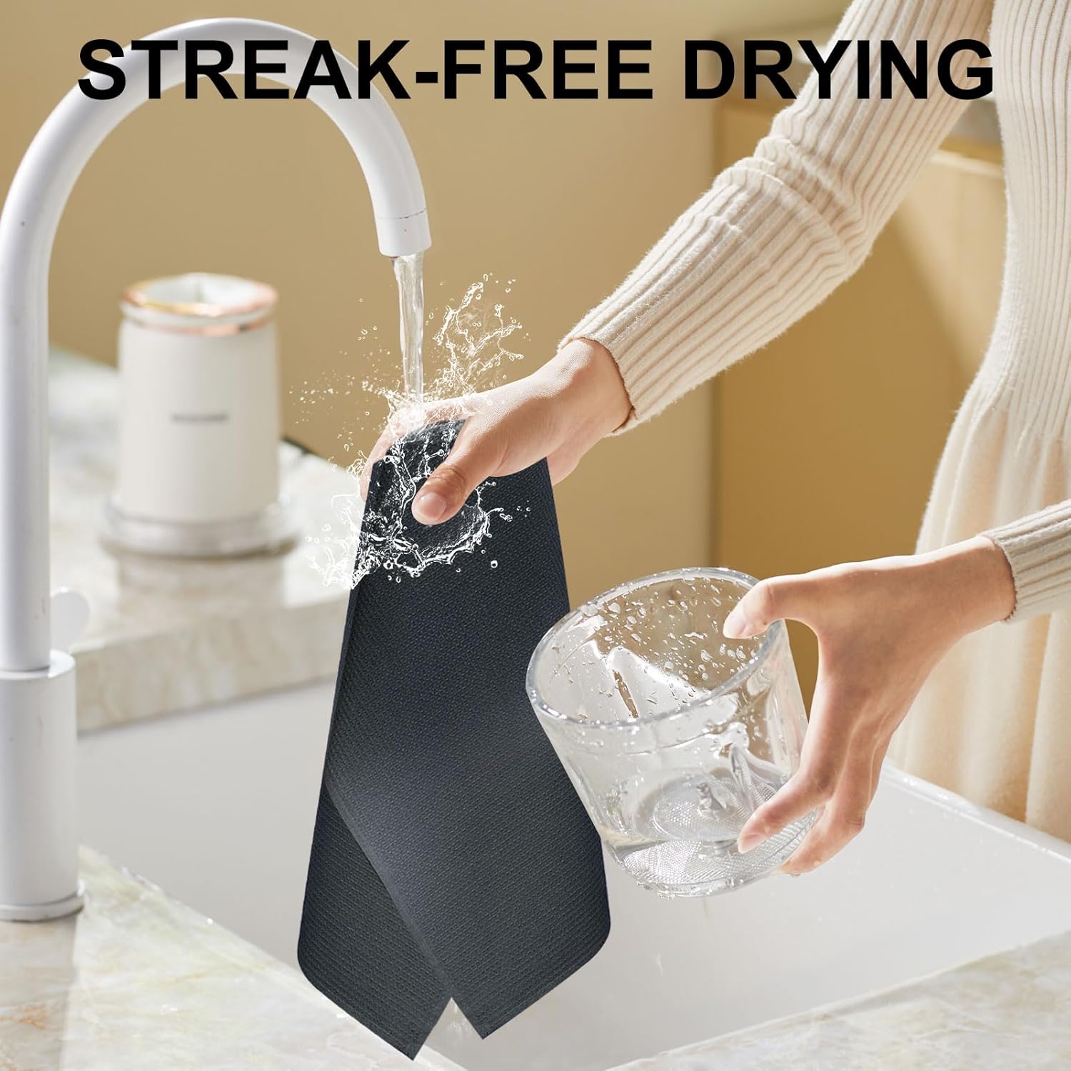 Torchon de cuisine - lot de 4 - 45x65cm - coton absorbant et durable