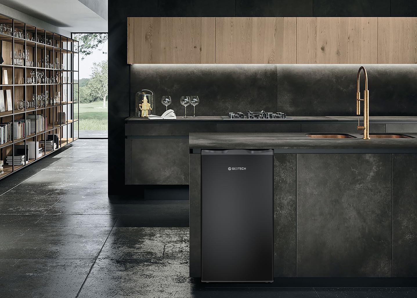 GEDTECH - réfrigérateur 85L, compartiment congélation, classe E, GTOP93BL