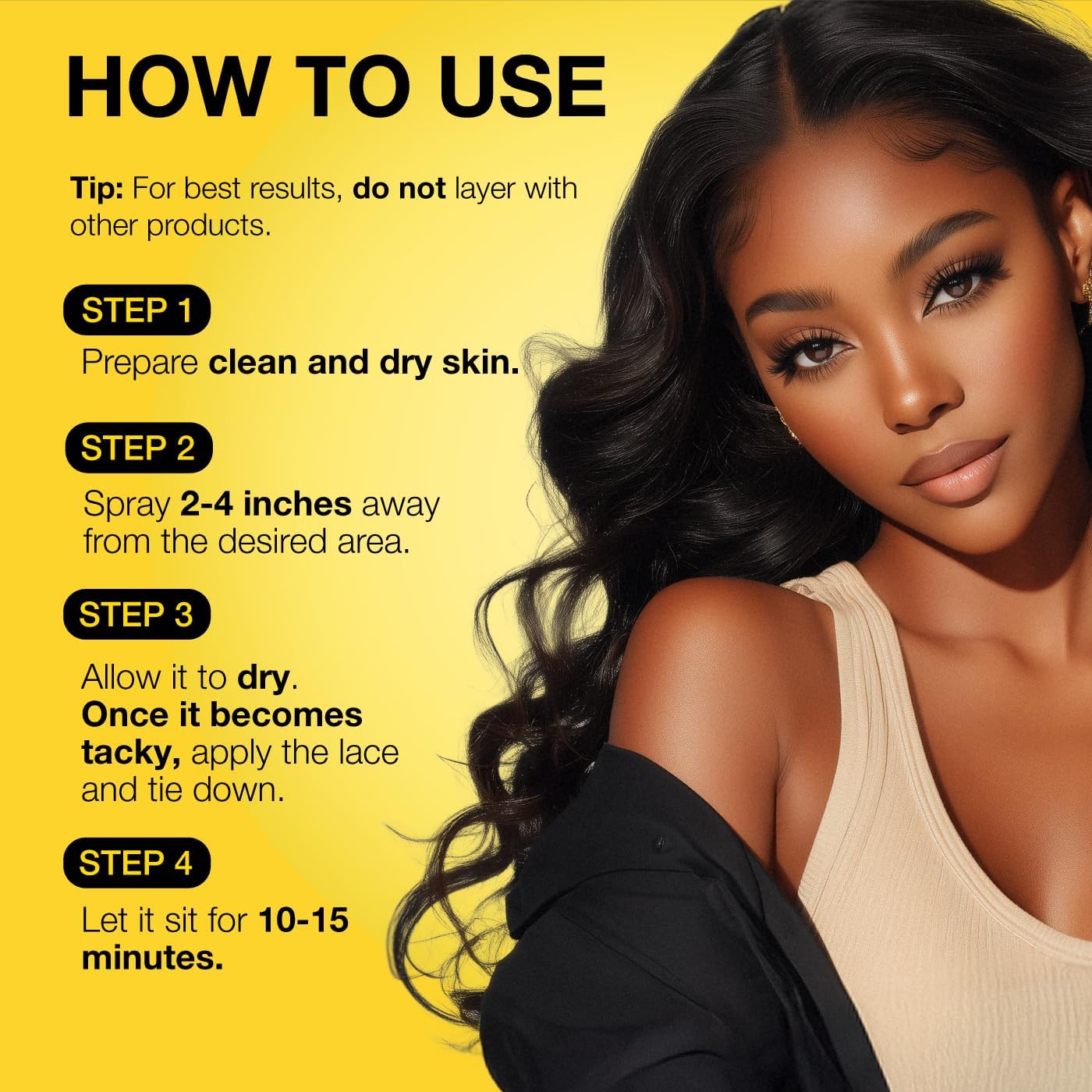 Ebin - Wonder Lace Bond Spray - 180ml - adhésif méga ferme