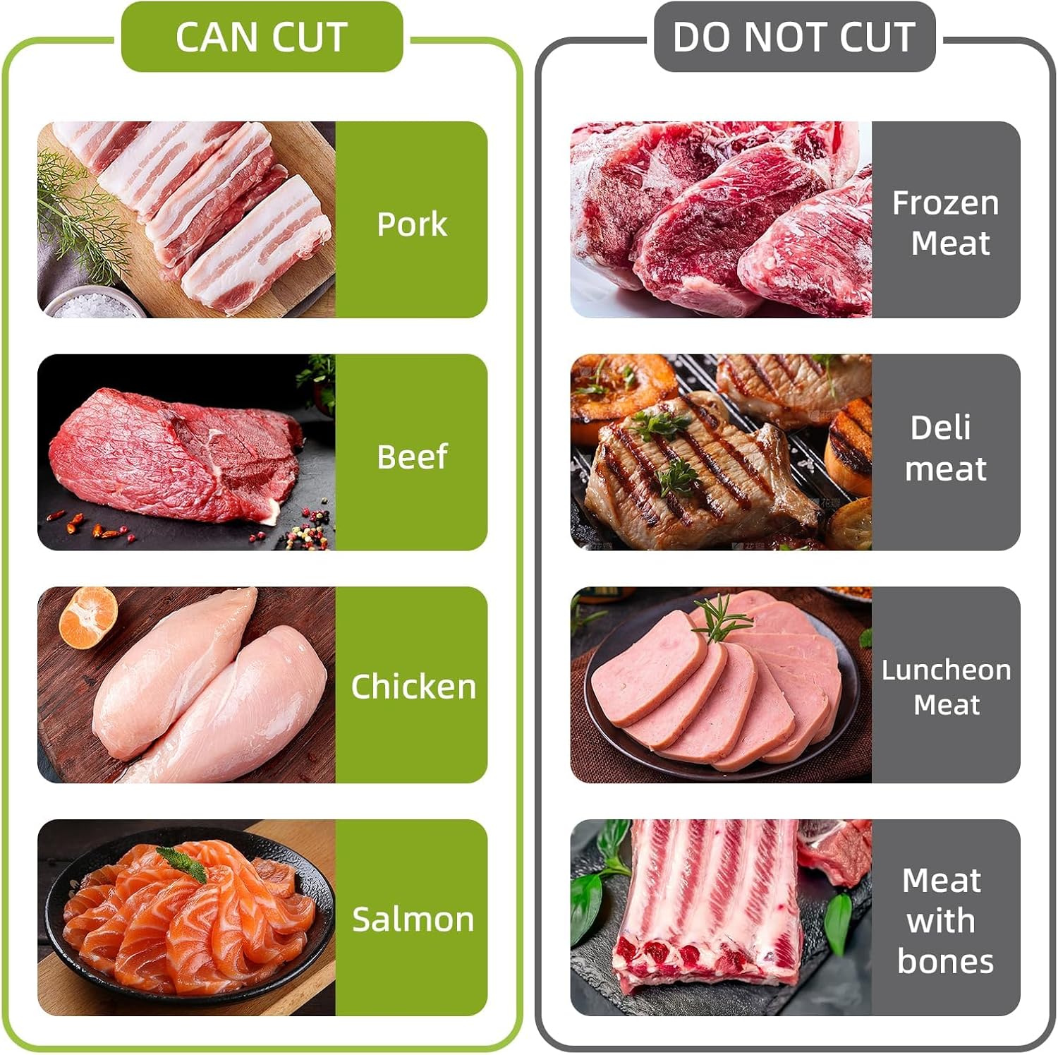 Trancheuse à viande manuelle - épaisseur réglable 2/4 mm - accessoires inclus