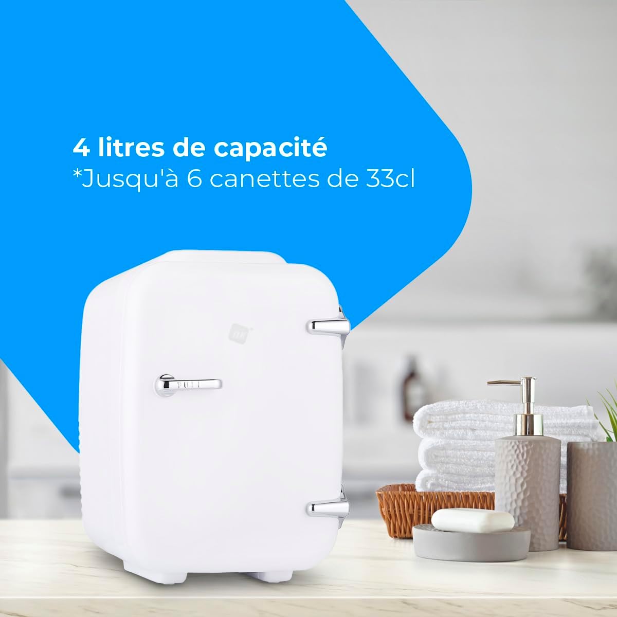 NK - mini réfrigérateur 4L - 12V/220V - froid/chaud, compact