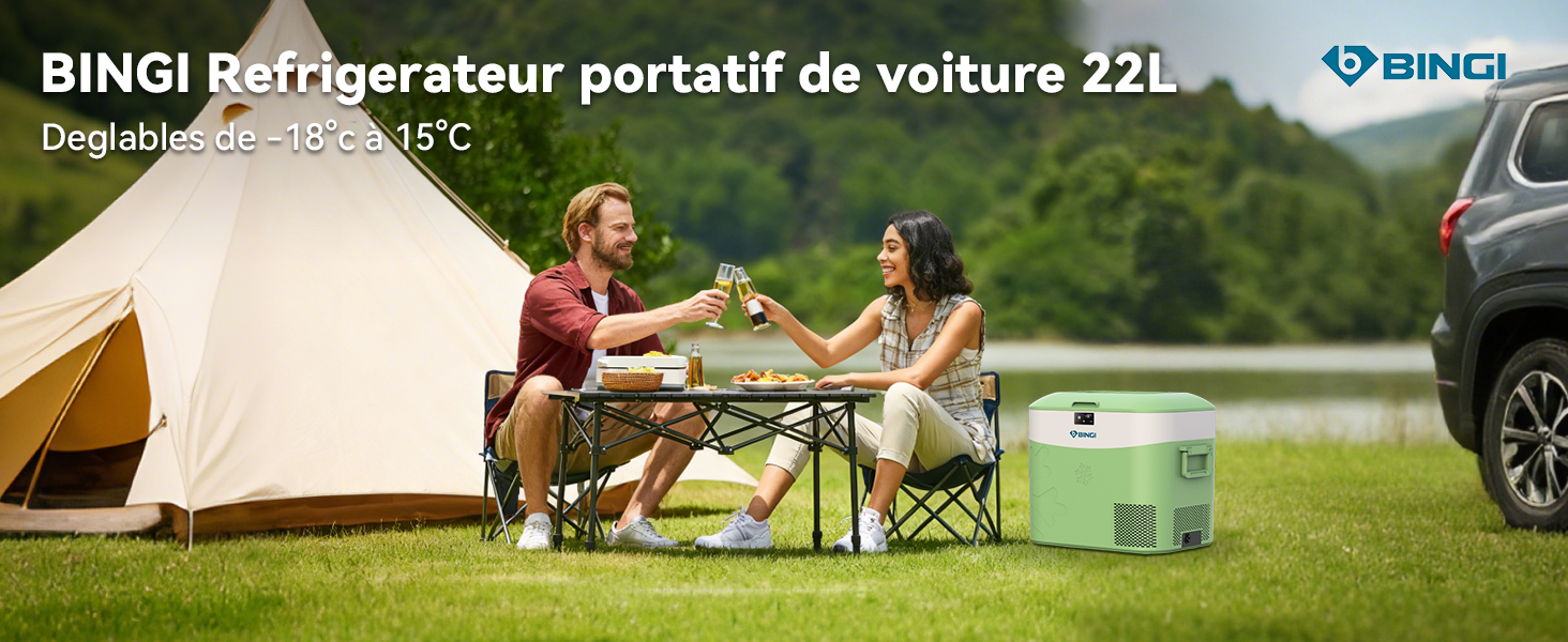 BINGl Refrigerateur portatif de voiture 22L