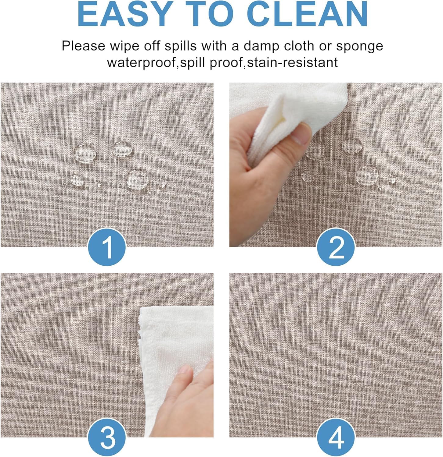 DWCN - nappe ronde Effet Lin - 140 cm - imperméable, anti-tache