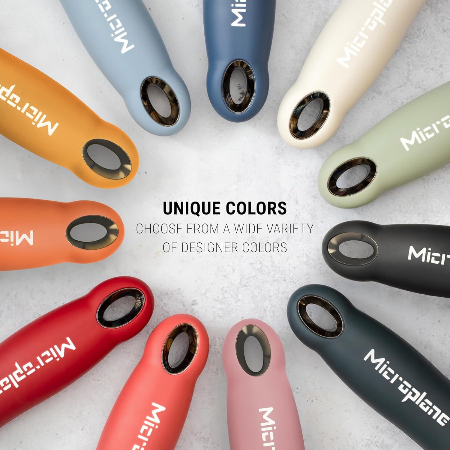 Microplane - Râpe à zesteur série fine - Rouge Grenade - Lame fine, idéale agrumes, parmesan, gingembre, chocolat - Fabr