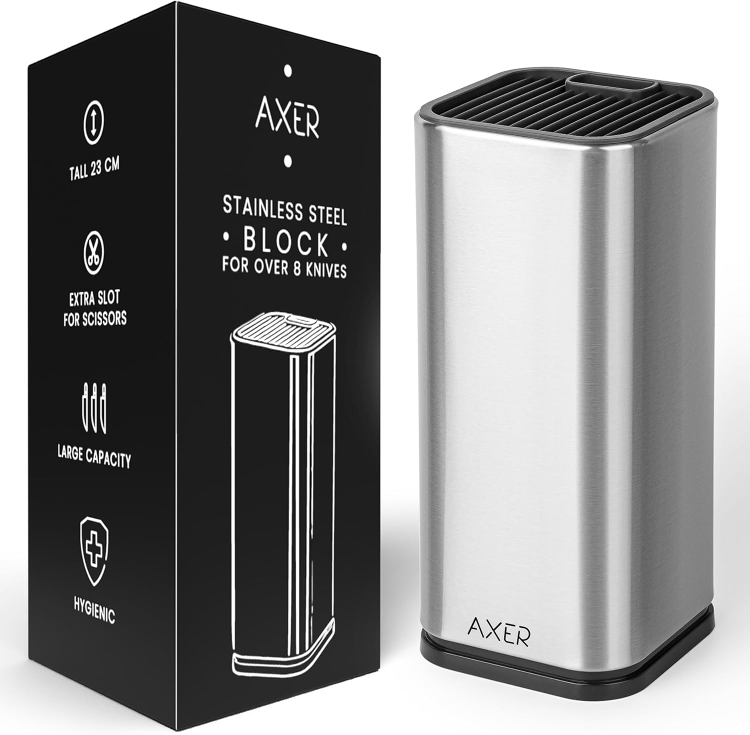 Porte-couteaux cuisine inox - grande capacité 8+ couteaux - design vide