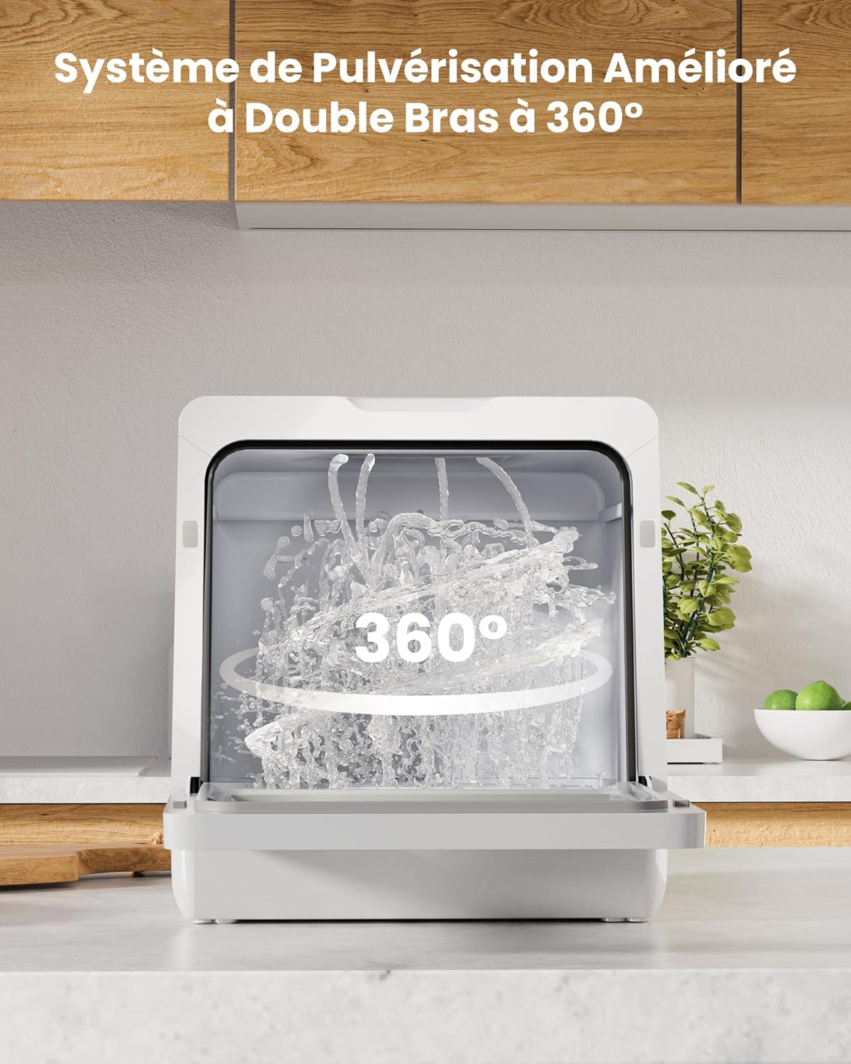 HAVA - lave-vaisselle compact série 2025 - efficace, 8 programmes, adoucisseur, verrou enfant, démarrage différé