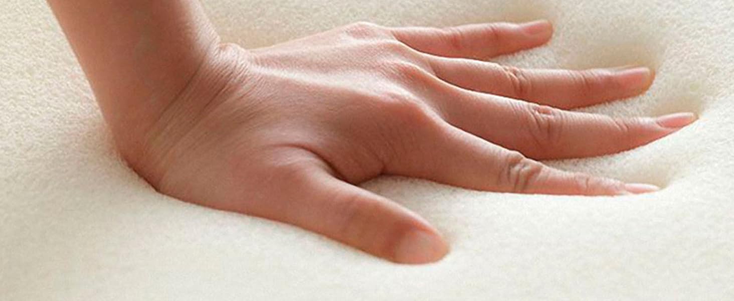 montrant ses propriétés de confort et de rebond, avec trois icônes indiquant les caractéristiques d'amortissement ci-dessous