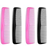 Peigne à Cheveux 4 Pièces en Plastique - Peigne de Poche, Coiffage et Coupe Avec Dents Fines et S...