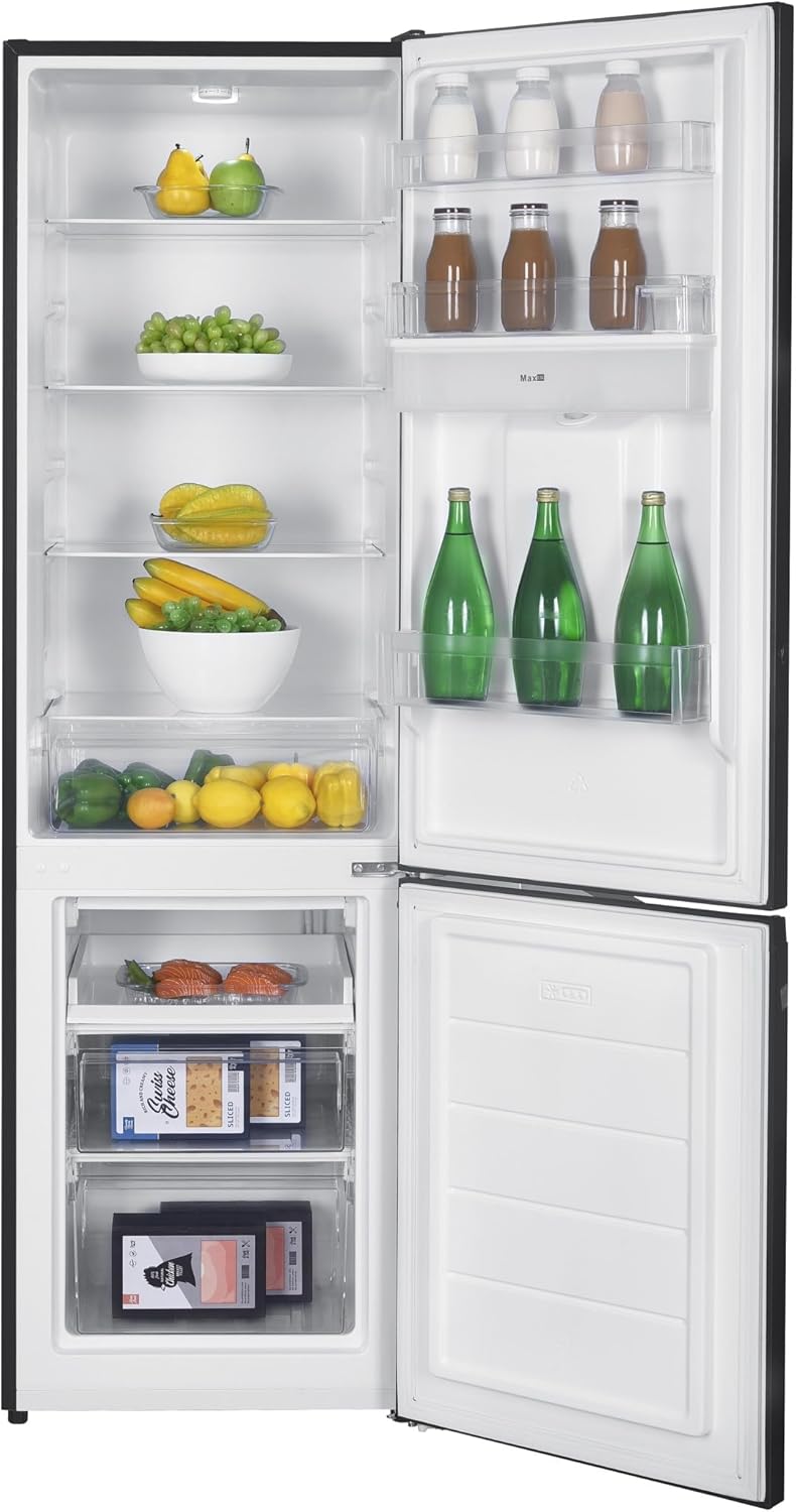 GEDTECH - réfrigérateur combiné bas - 262L, classe E, noir - GCB262BL