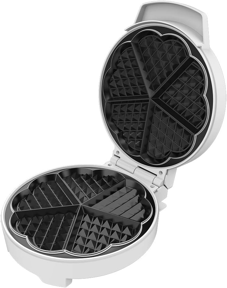 Cecotec - Fun Gofrestone Sweetie - 1000W - inox, grande gaufre, 5 cœurs