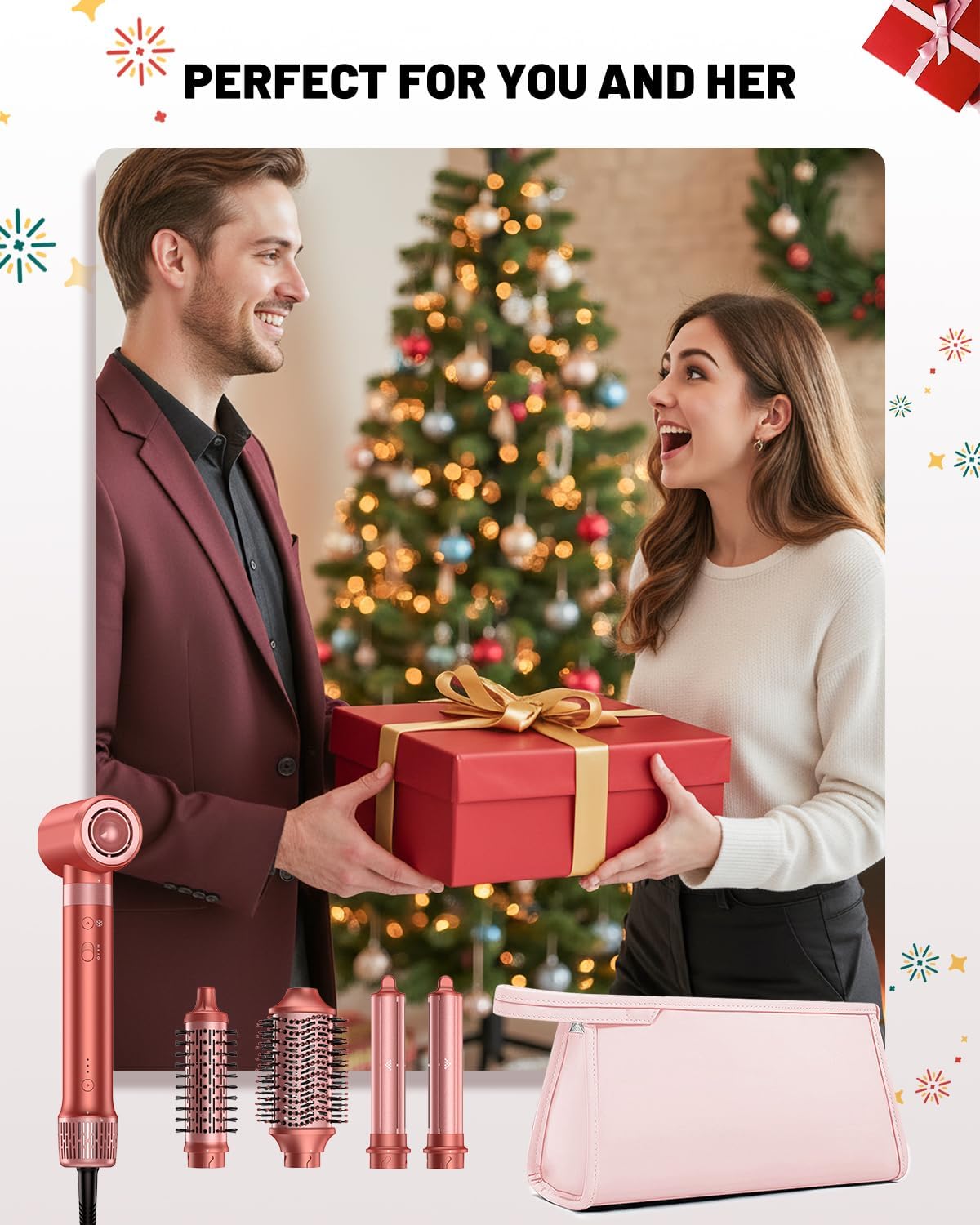 HITTIONA - Air Styler 5 en 1 - Brosse soufflante, séchage rapide, coiffage multi-styles, trousse offerte