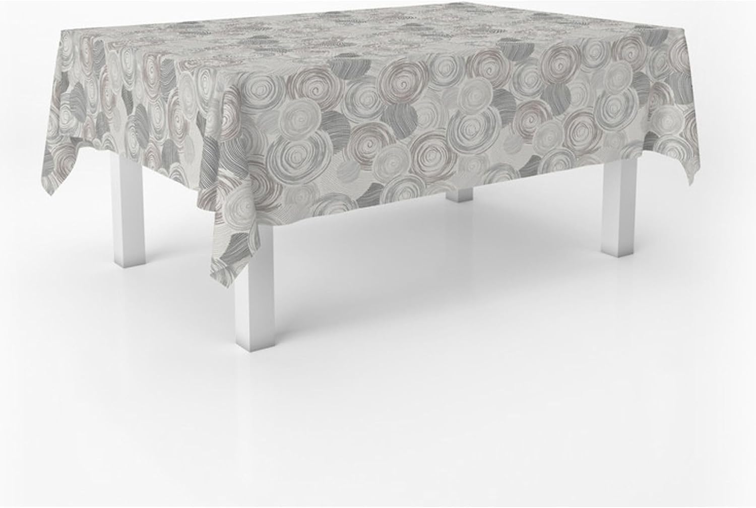 Nappe en toile cirée - rectangulaire 250x140 cm - anti-taches, imperméable, gris