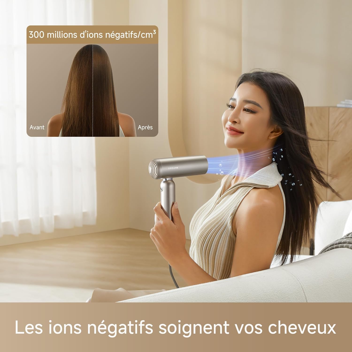 Dreame - Pocket Pro - 3 formes, 300g - 110 000 tr/min, ions négatifs, 57°C