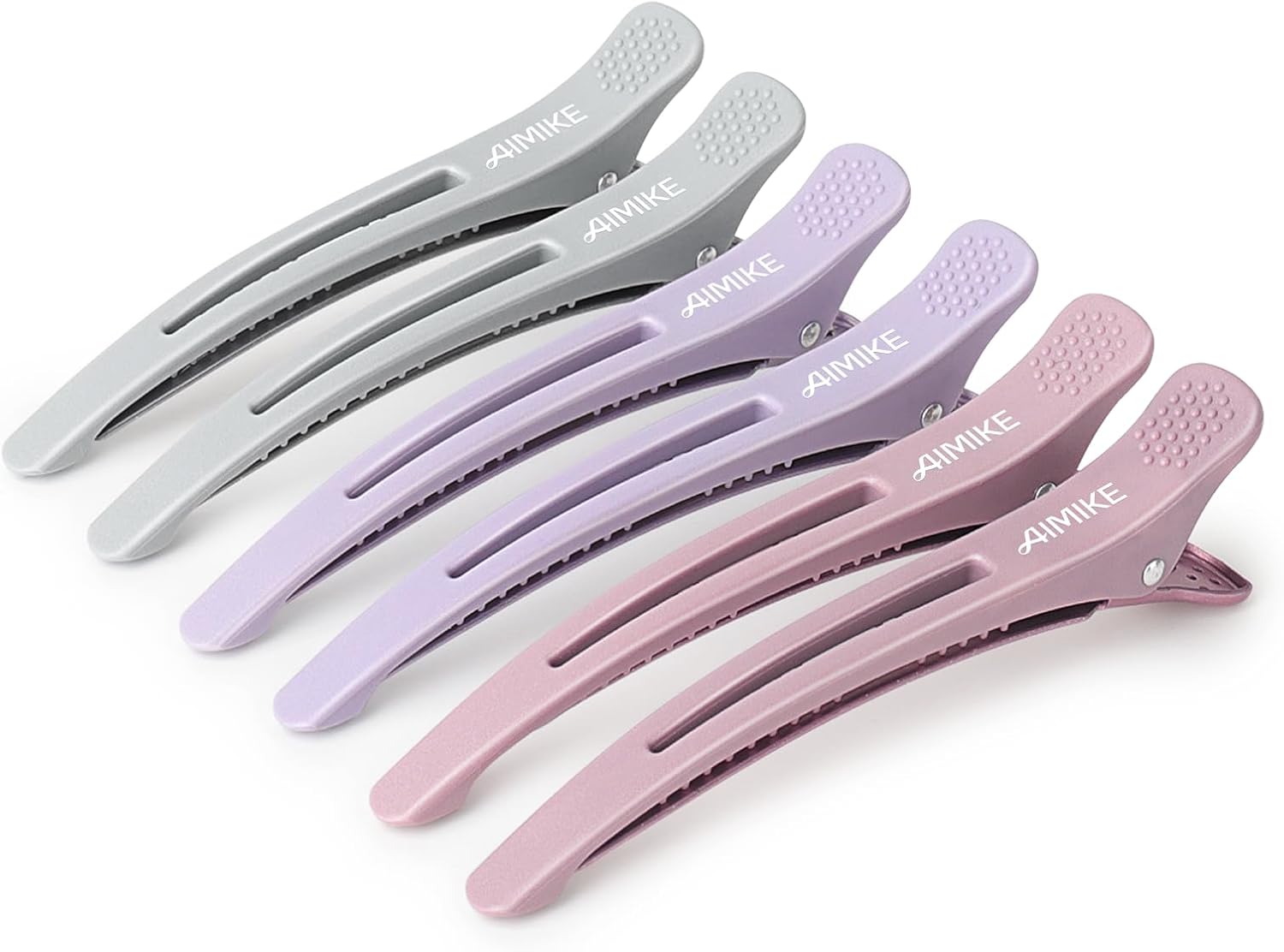 AIMIKE - pinces crocodile cheveux femme Morandi - lot de 6 - antidérapantes, sans trace, coiffeur
