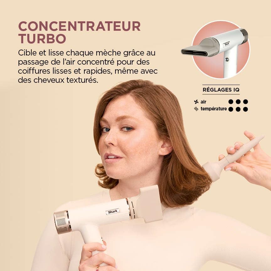 Shark - SpeedStyle RapidGloss - sèche-cheveux ionique, séchage rapide, tous cheveux, sans dommages thermiques