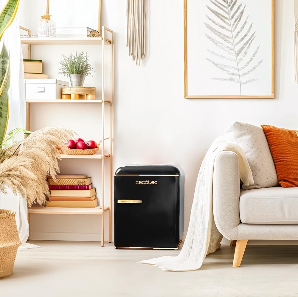 Cecotec - Bolero CoolMarket TT Origin - 55x44,7cm - mini frigo, classe E, bac à glace, poignée chromée
