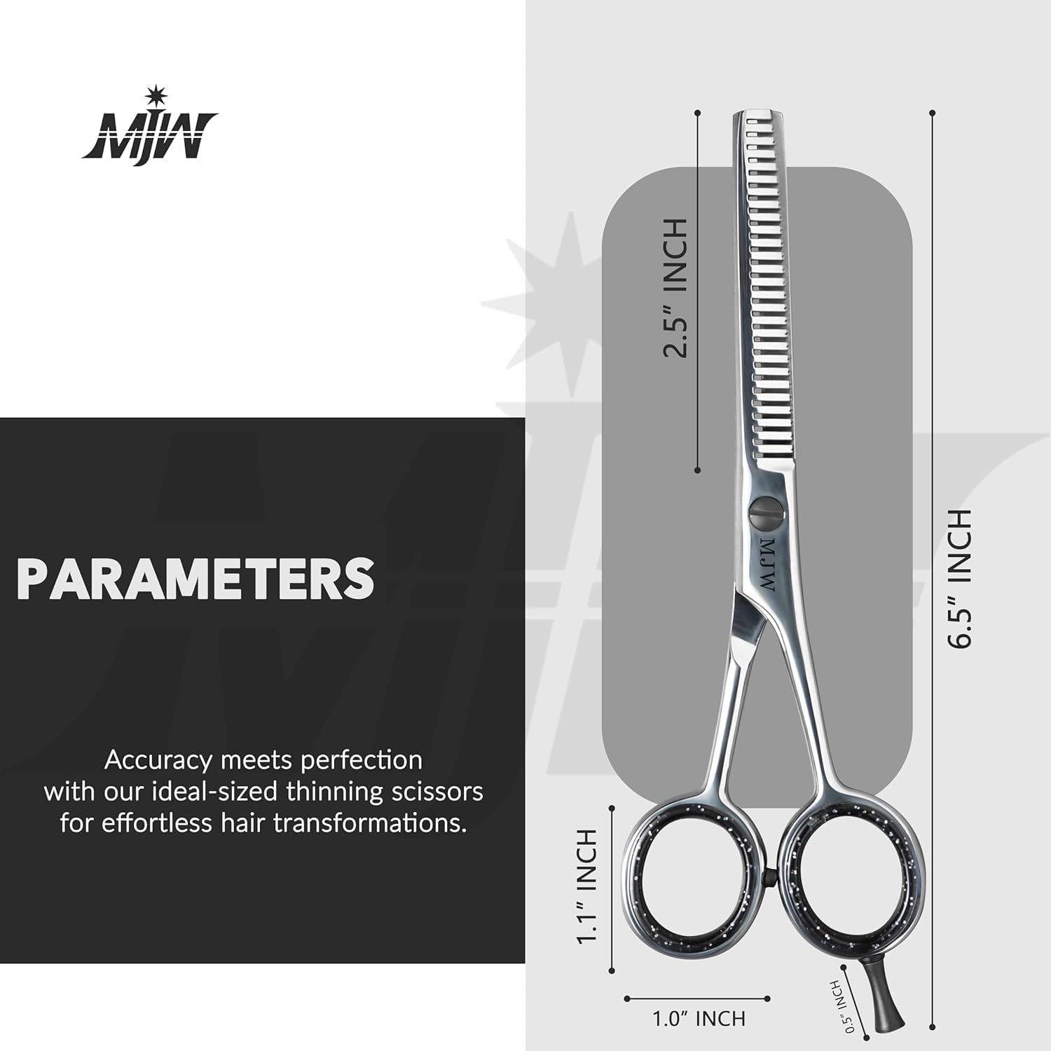 MJW - ciseaux effileur inox - coupe texturante 16 cm - ergonomiques