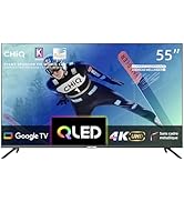 CHIQ TV Intelligente U55QM8G, 55 Pouces, UHD QLED avec HDR, sans Cadre et métallique, Google TV, ...