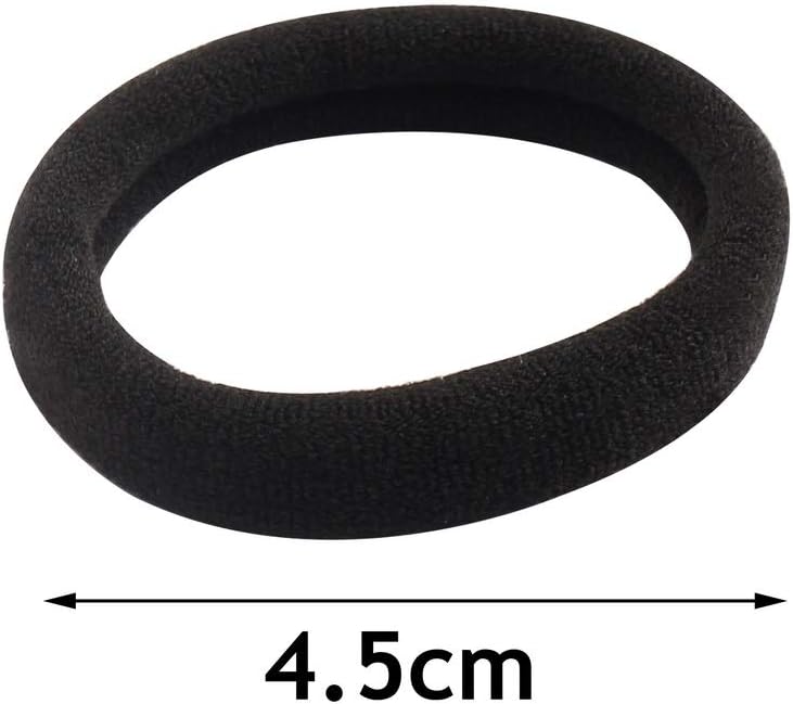 Élastiques cheveux – lot 100 pcs – épais sans couture noir – polyester