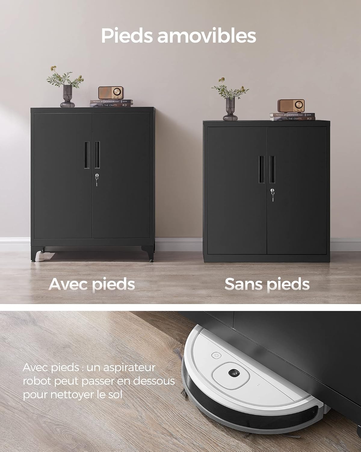 SONGMICS - armoire de bureau acier, 2 portes, verrouillable  OMC013B01