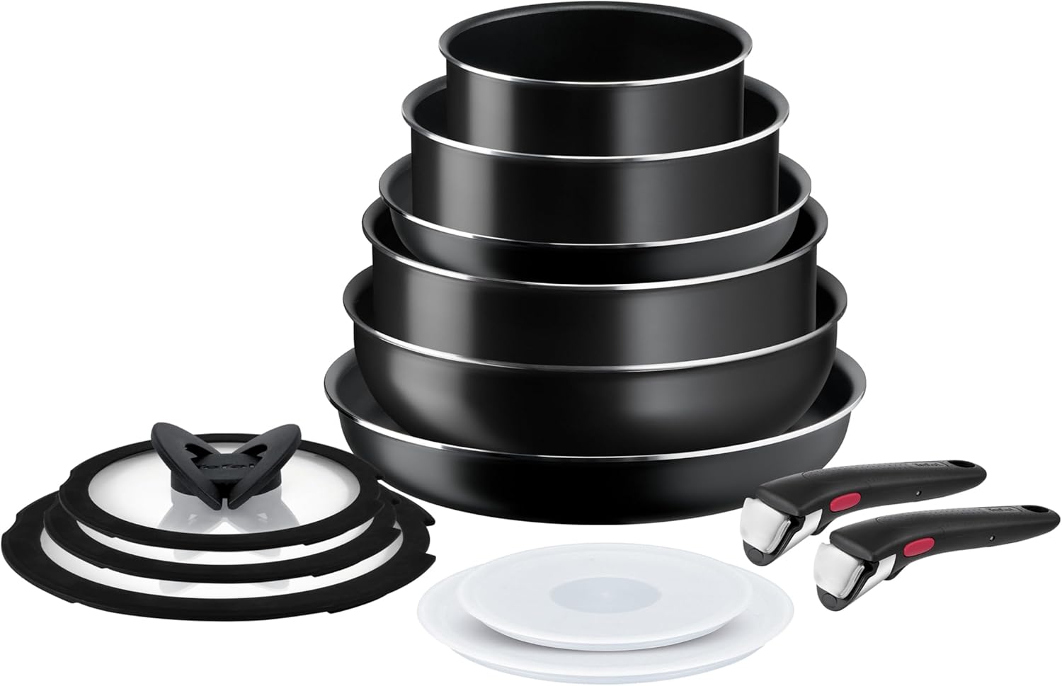 Tefal - Ingenio Easy On - Batterie 13 pièces, poignées amovibles, empilable, antiadhésif, sans induction, L1599243