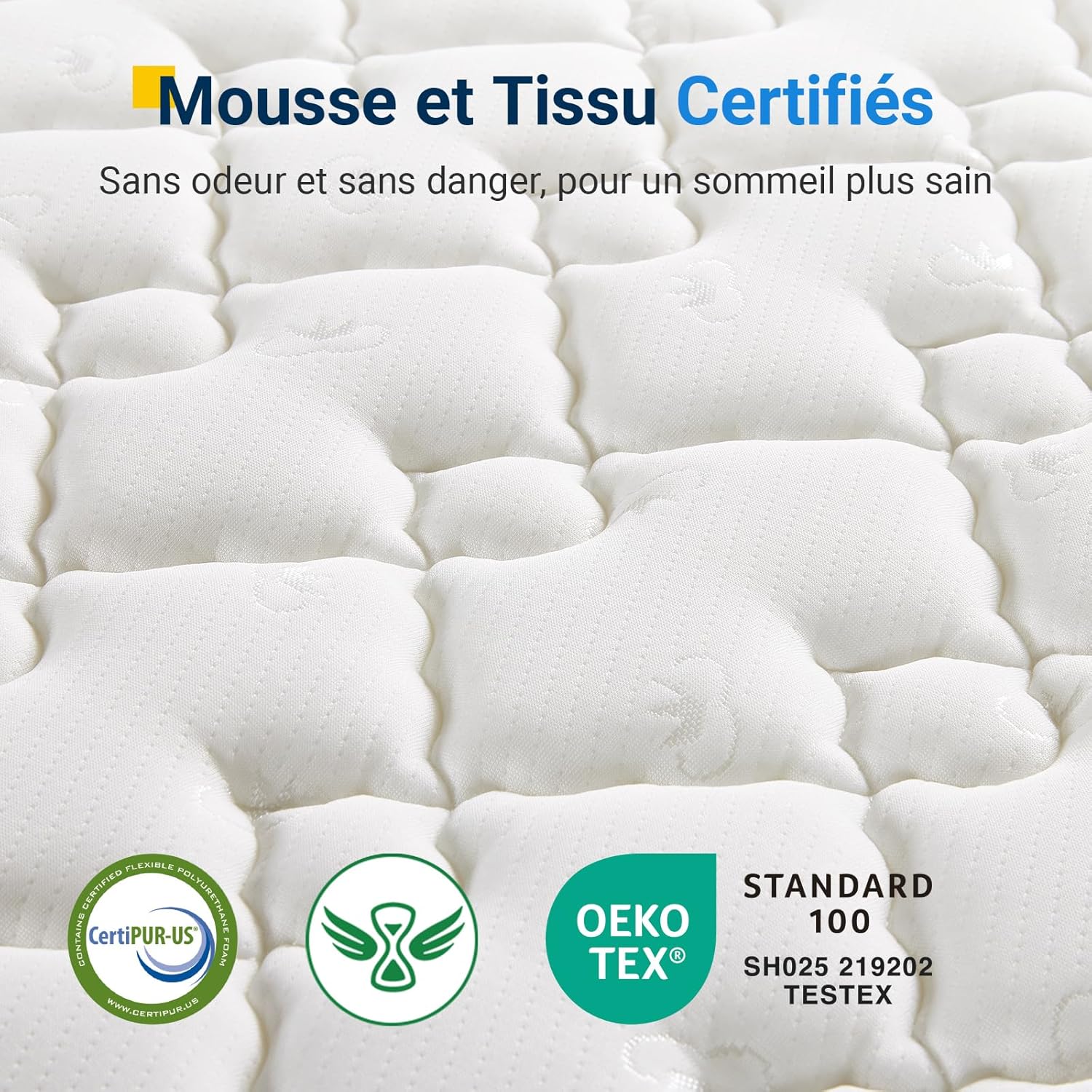 Avenco - Matelas à ressorts ensachés - 180x200 cm - mousse confort, isolation mouvements, soutien lombaire, CertiPUR-Oek