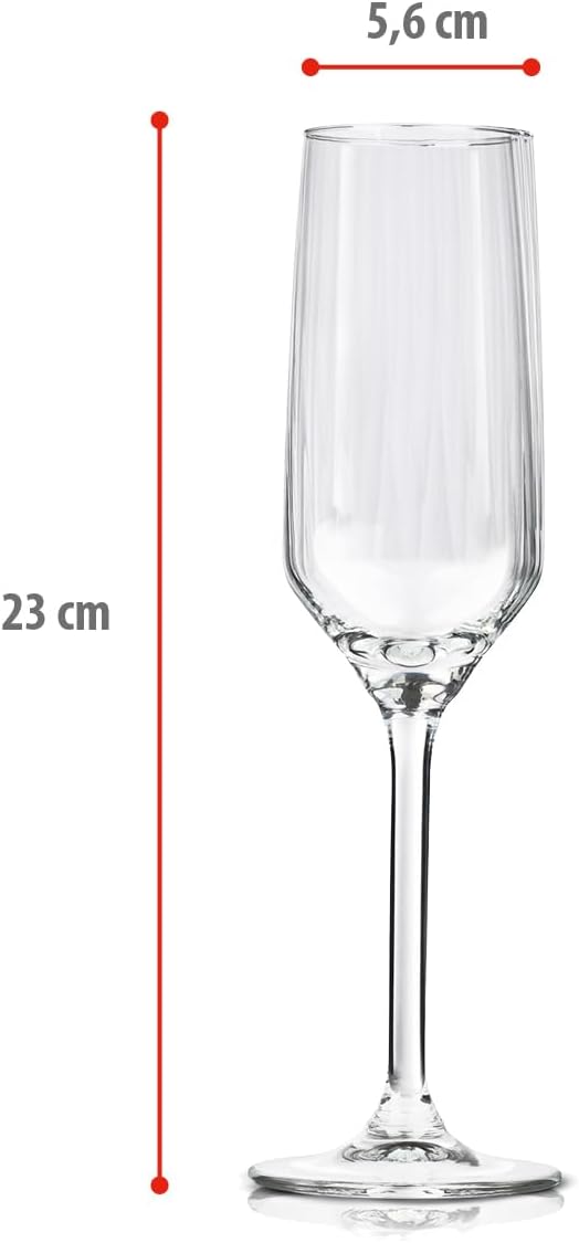alpina - Verres à champagne, lot de 4, 170ml, lavables lav-vaisselle