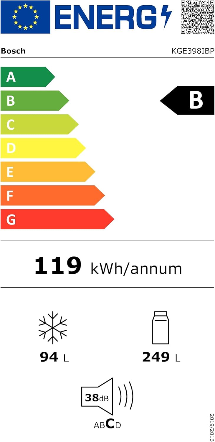 Bosch - combiné Série 6, 201x60cm, inox anti-trace - KGE398IBP
