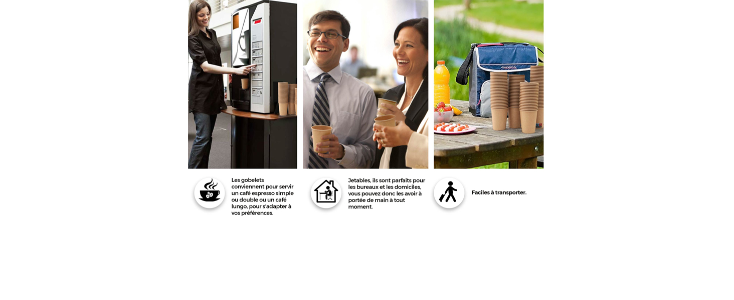 Gobelets jetables café kraft papier carton 110 200 240