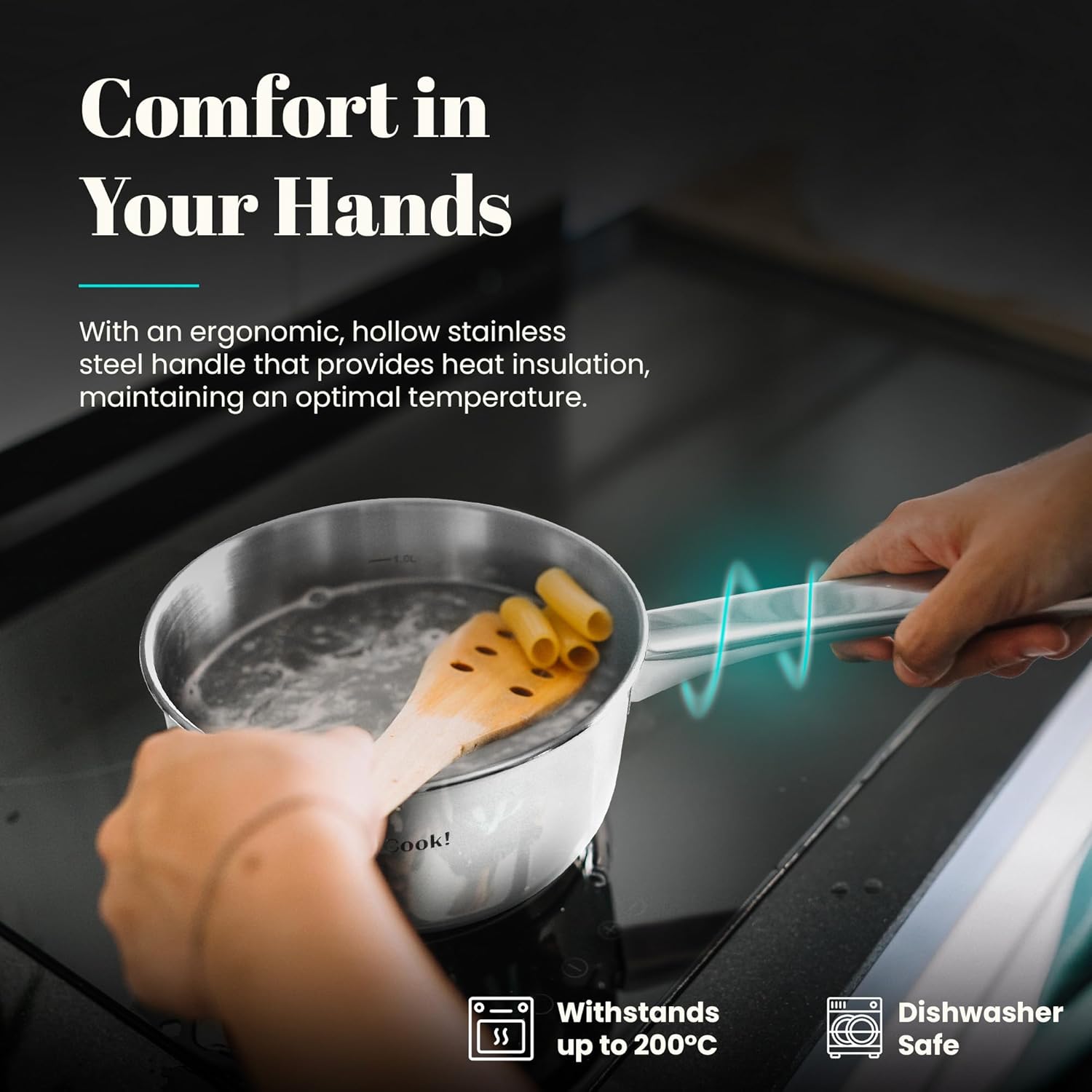 Wecook - casserole inox 18/10, 20 cm, 2,7L, bec verseur, induction