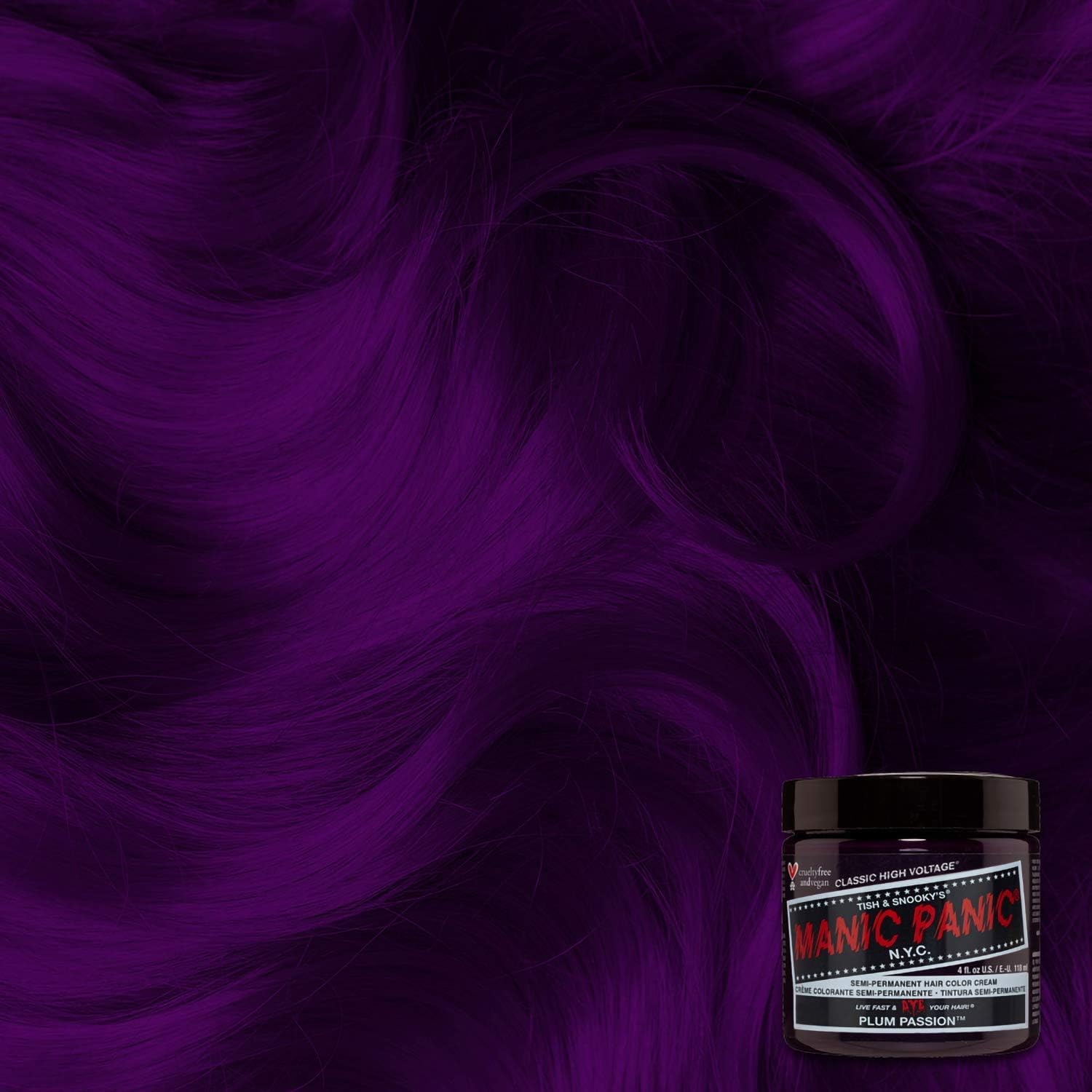 Manic Panic - Classic Coloration semi-permanente 118ml - couleur intense Plum Passion