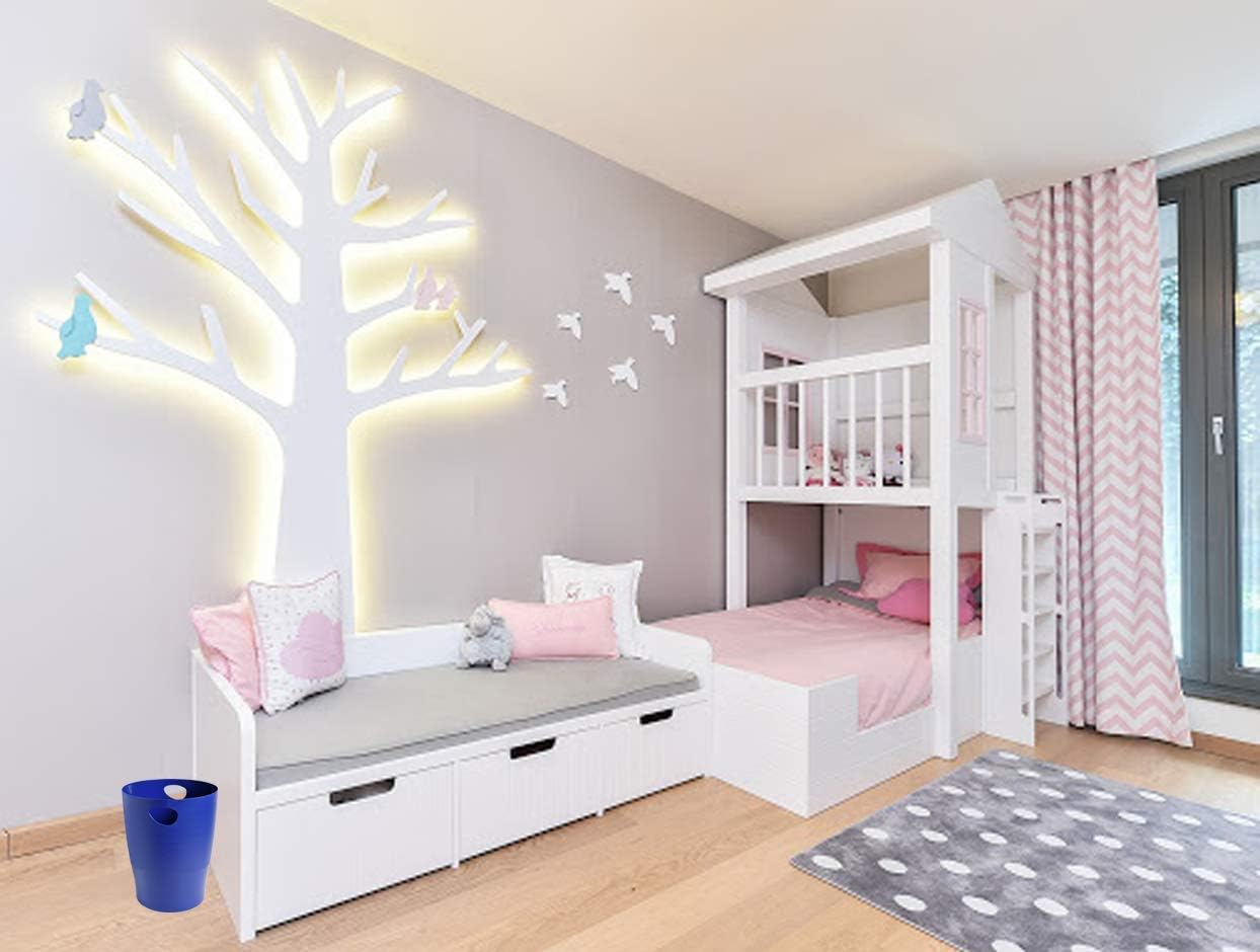 Exacompta - poubelles ECOBIN - 26,3x26,3x33,5 cm - lot de 8, 15L, poignées, bleu opaque 453104D