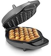 Princess Gaufrier Bubble Waffle 132465, Surface de Cuisson de Ø 20 cm, Fonction Rotation, Gris métal