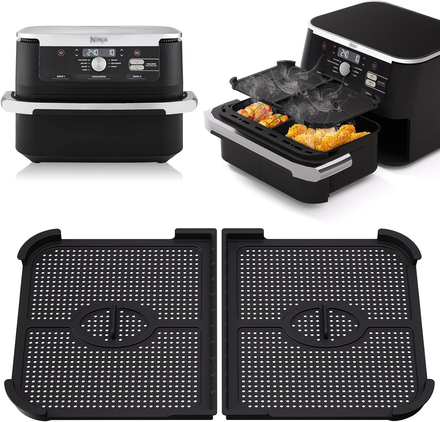 Grille anti-projection air fryer - compatible Ninja Foodi série Flexdrawer - 10.4L - protection efficace spirale chauffa