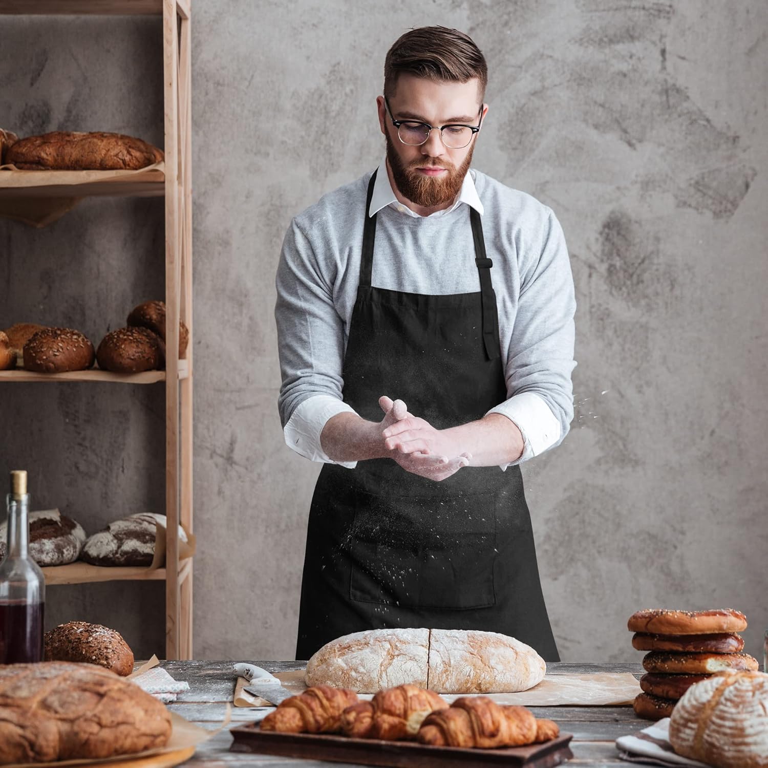 Utopia Kitchen - tablier 2 pack - bretelles réglables, 2 poches, mixte