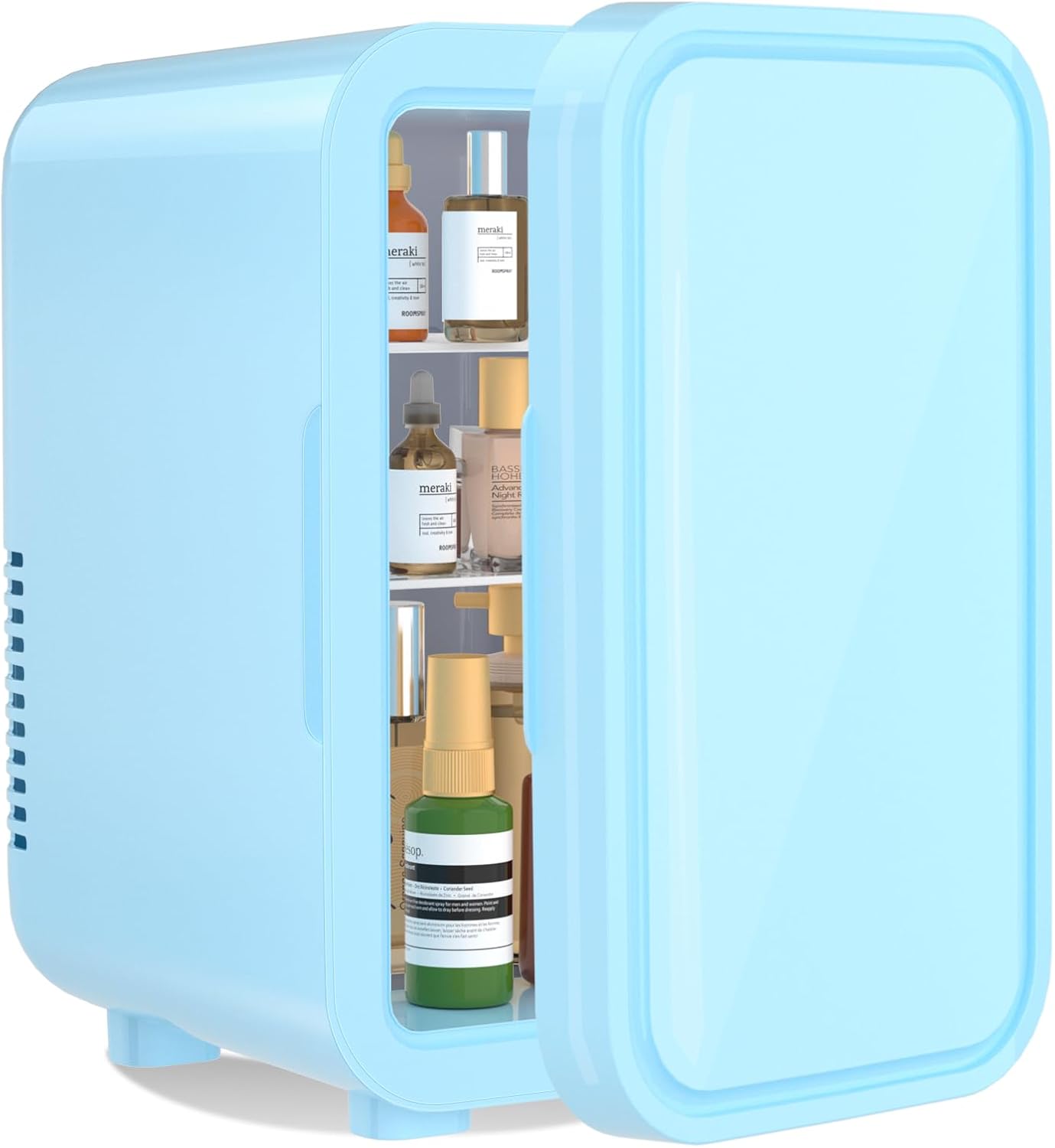 YASHE - mini réfrigérateur 6L - 220-240V AC/DC, portable, bleu