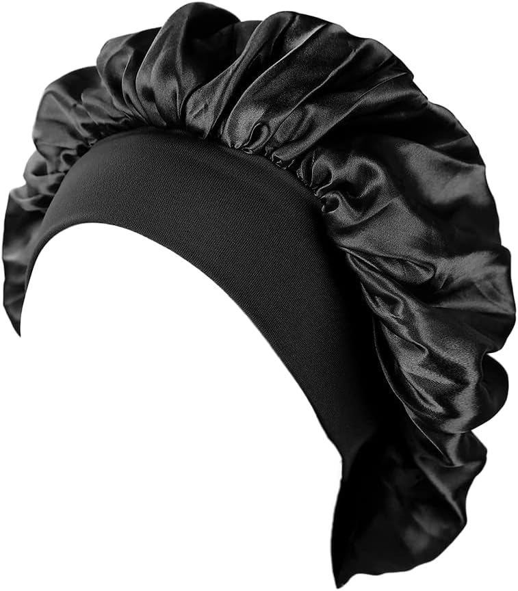 Bonnet satin nuit femme - lot de 2 - grande taille - soyeux et protecteur
