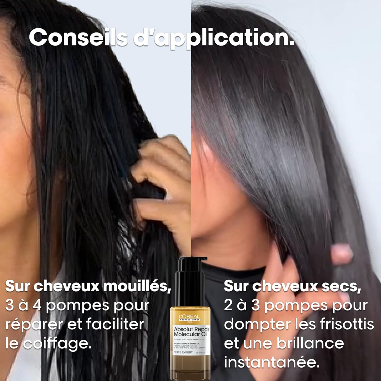 L'Oréal Professionnel - Absolut Repair Molecular - routine réparatrice cheveux abîmés - démêle, renforce, douceur