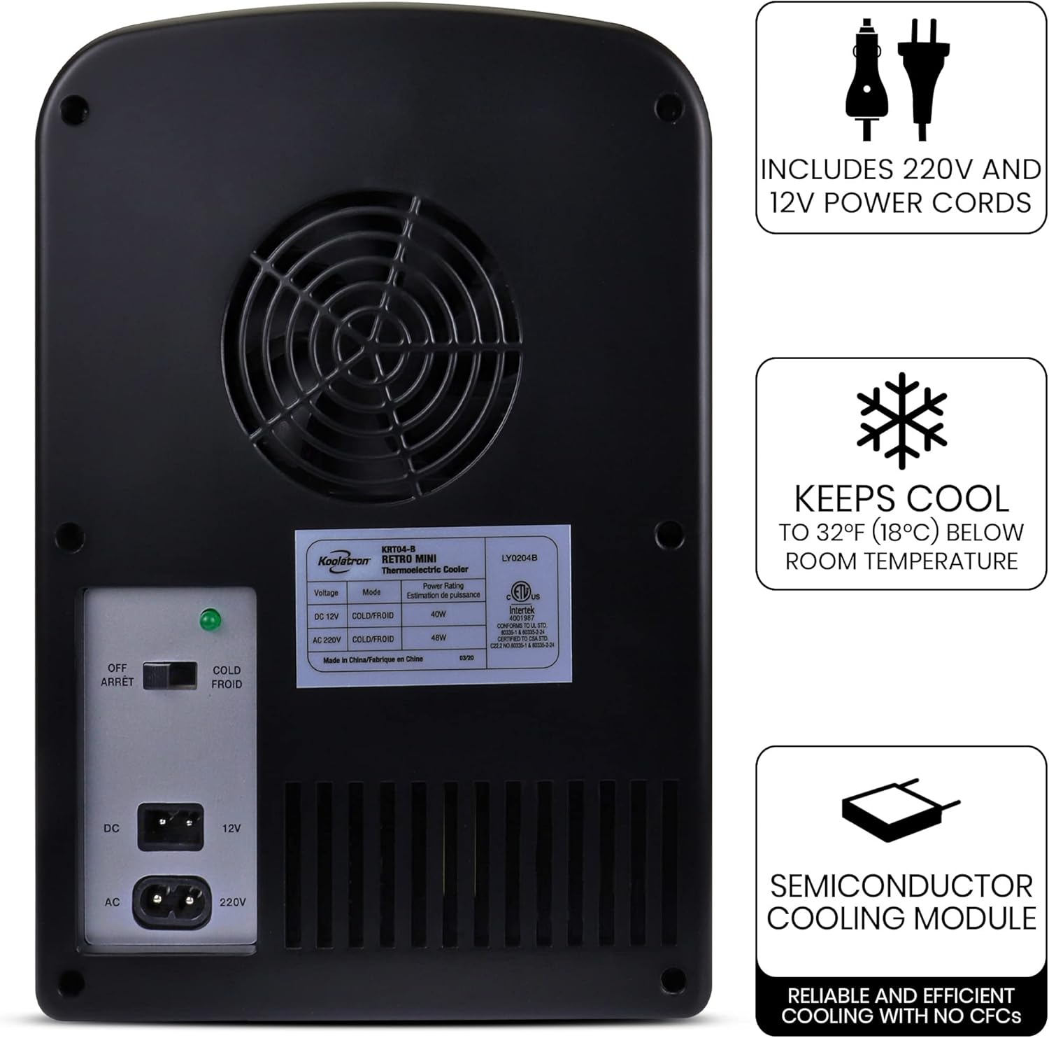 Koolatron - Mini frigo Coca Cola - 4L, 6 canettes - thermoélectrique, portable