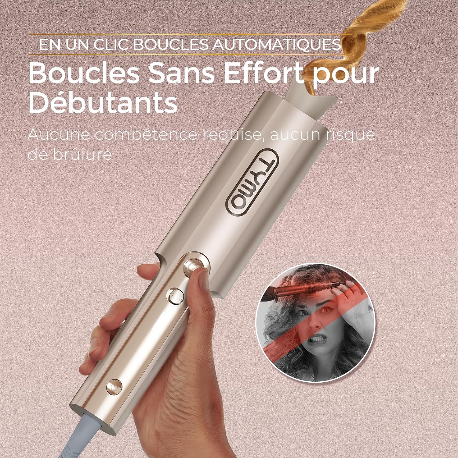 TYMO - Curlpro Plus - 25 mm - Fer à boucler automatique anti-brûlure