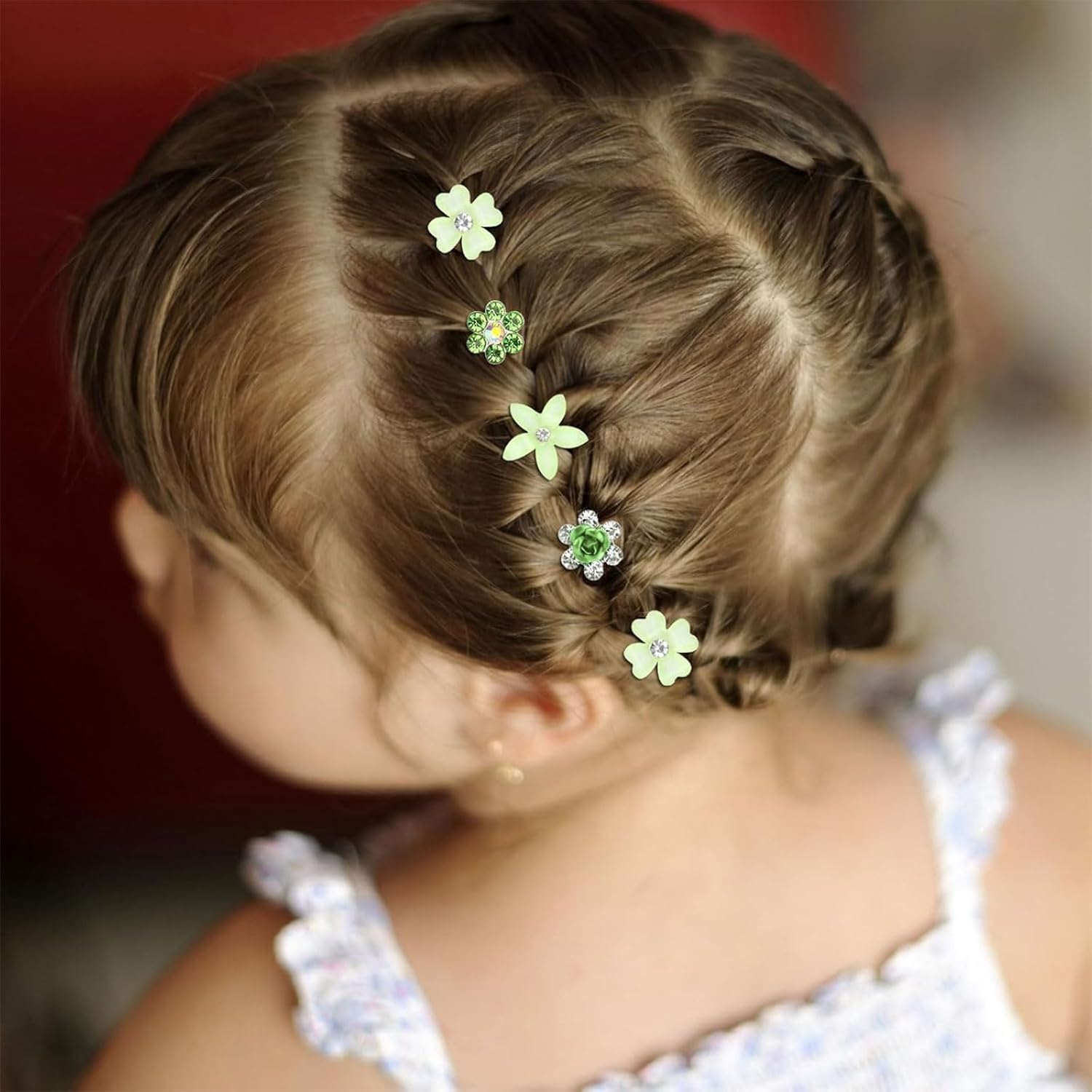 Pinces à cheveux - lot 20 pièces - métal strass fleurs, mini barrettes décoratives, mariage