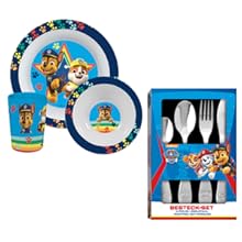 POS Set de petit-déjeuner Paw Patrol pour enfant avec couverts, couteau, fourchette, cuillère, service repas