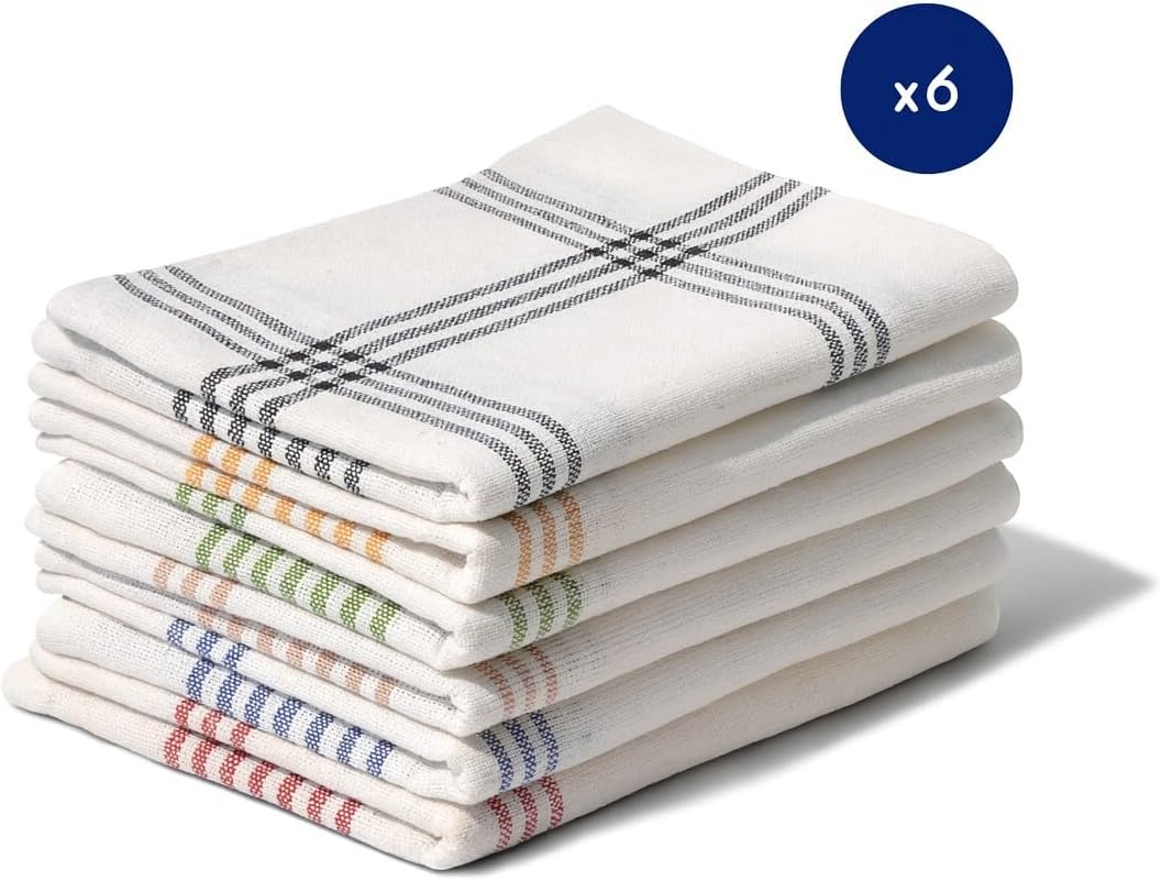 Home Linge Passion - série multicolore - 50x70 cm - 100% coton, lot de 6