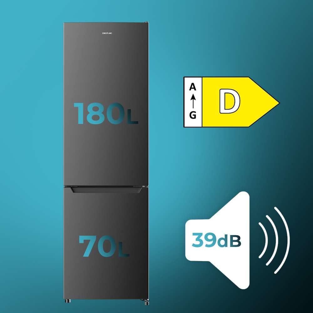 Cecotec - Bolero CoolMarket Combi - 250L - Inverter, No Frost, porte réversible