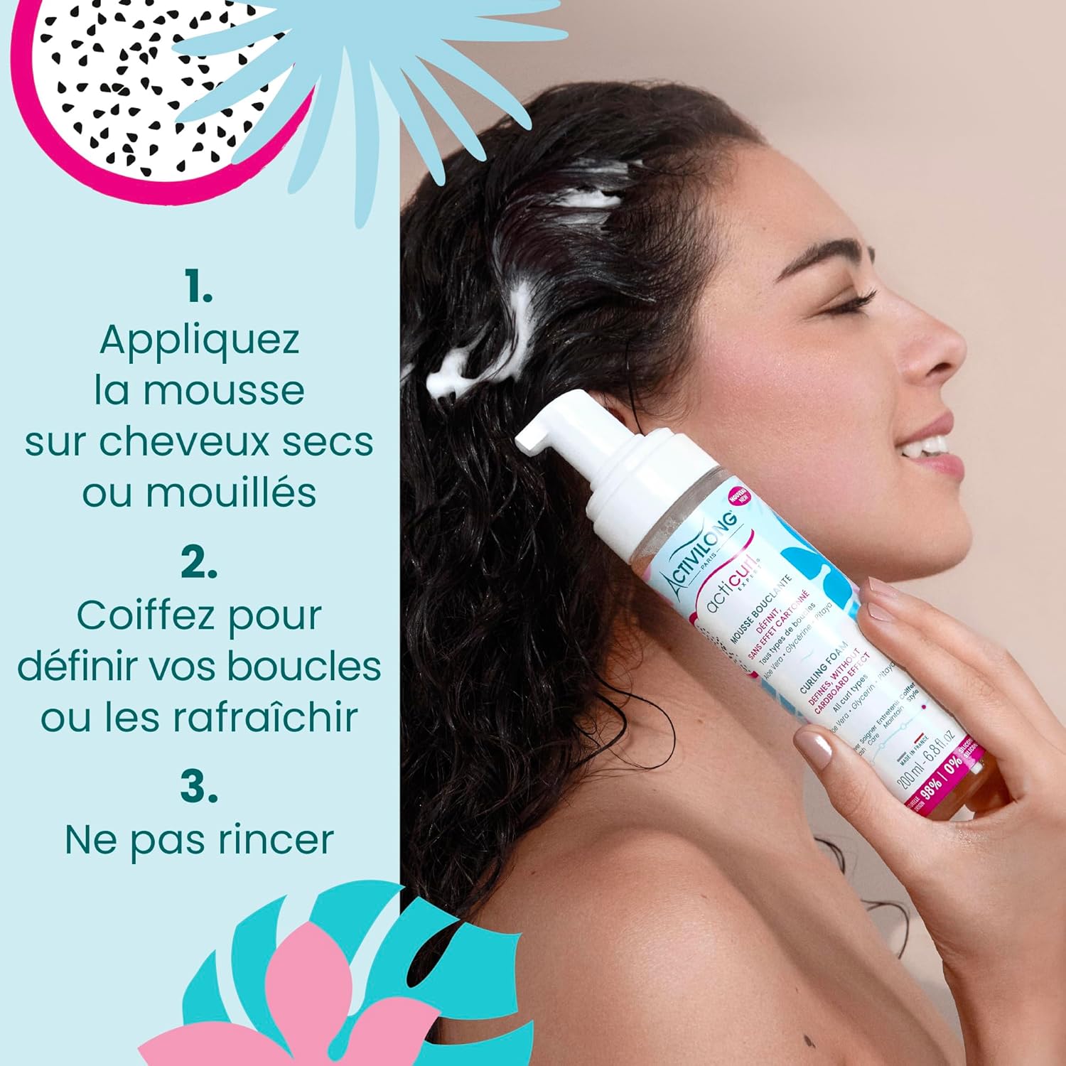 Activilong - Acticurl Expert - 200ml - mousse bouclante, 99% naturel, anti-carton