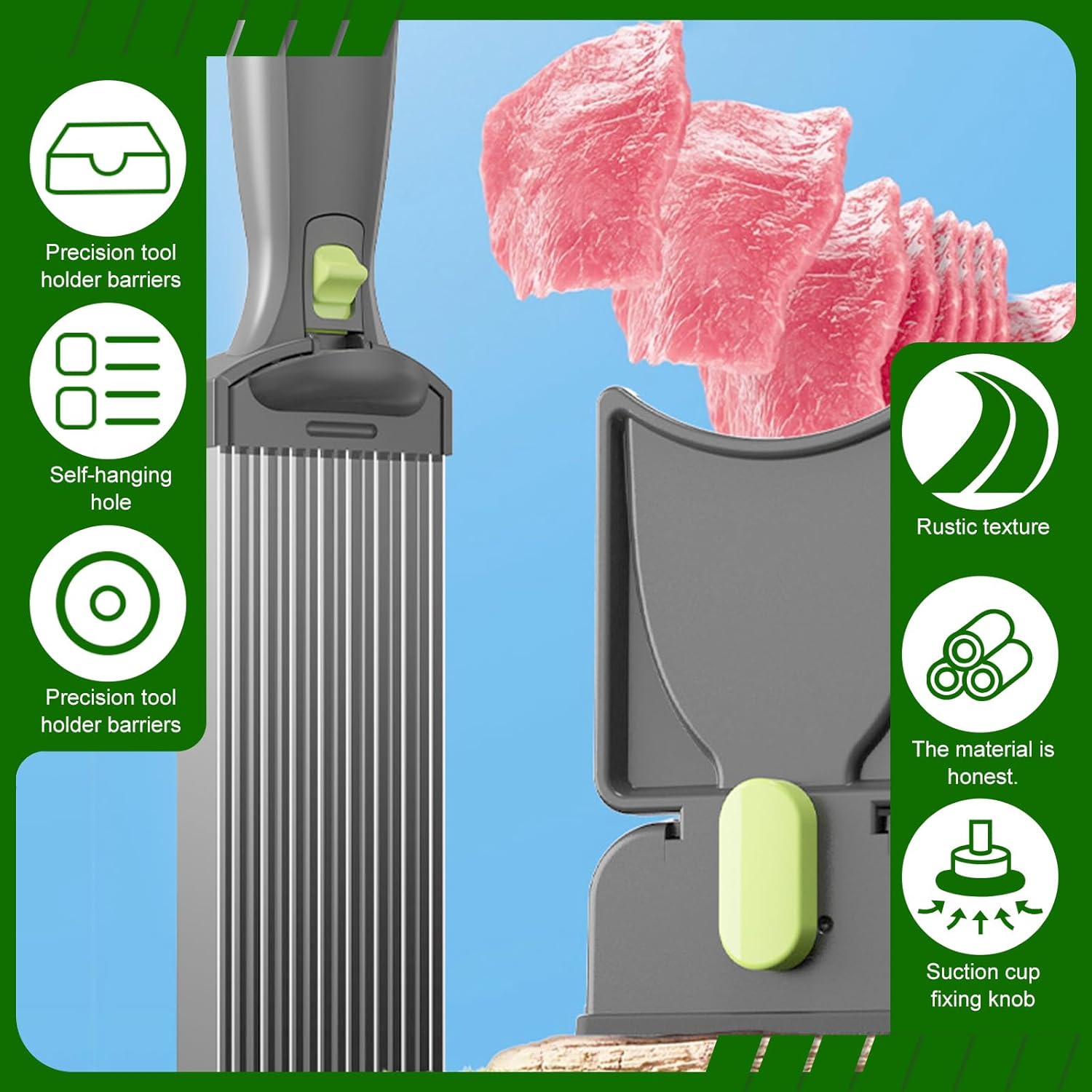 Trancheuse manuelle - préparation viande et légumes - découpe précise, usage polyvalent