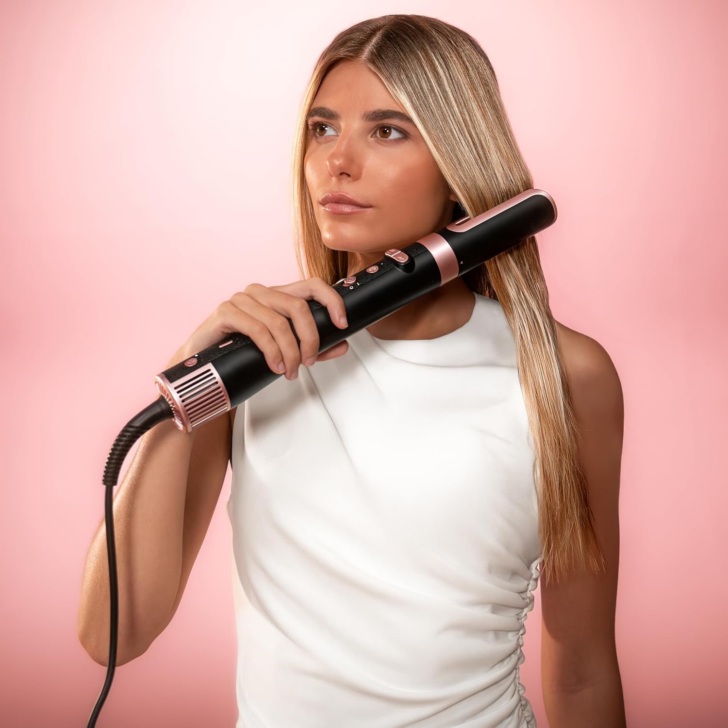 Cecotec - Styler Cheveux 8in1 - 1500W, 8 têtes, céramique, brushless AirGlam Gyro